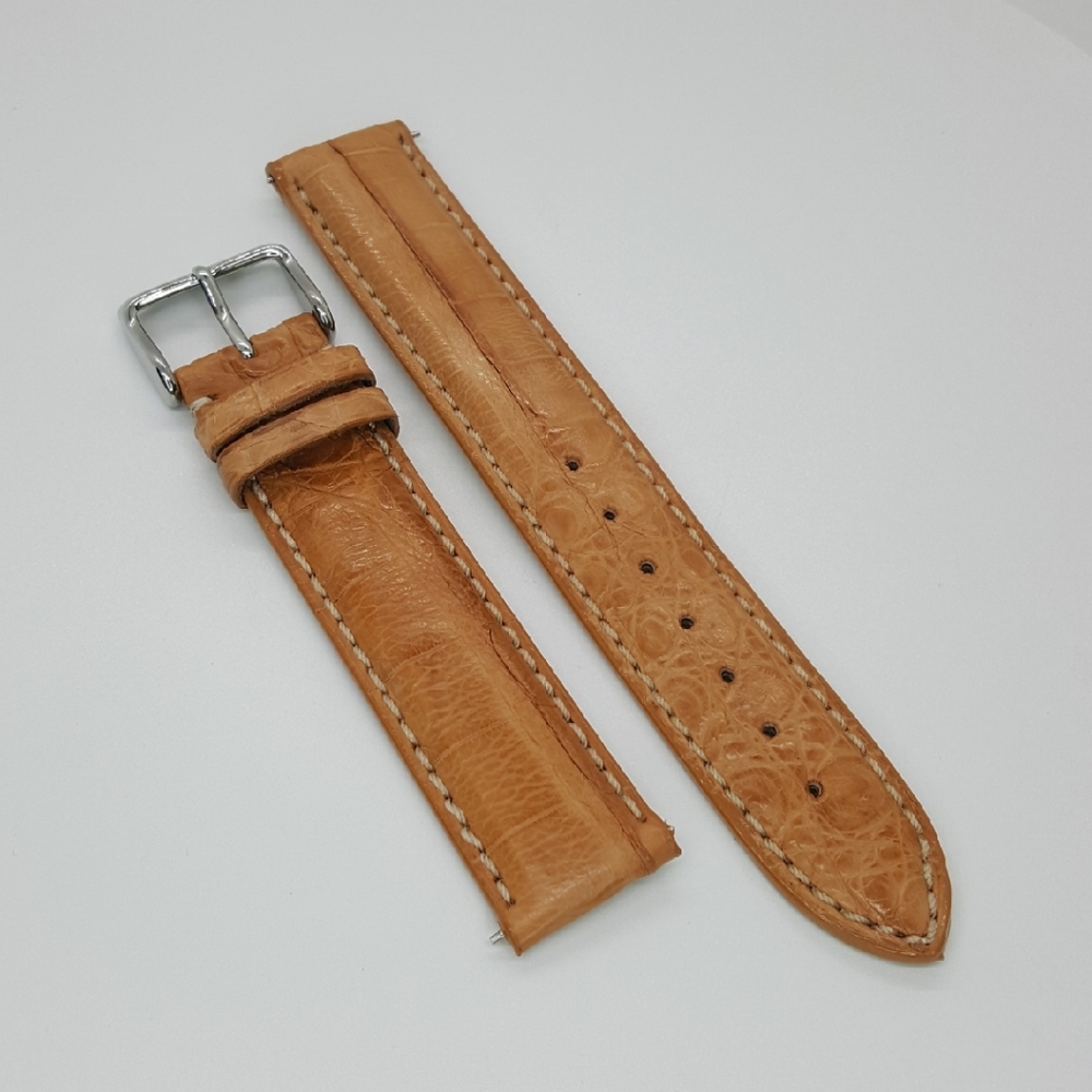 18Rmm Genuine Caiman Croc Tan watch strap
